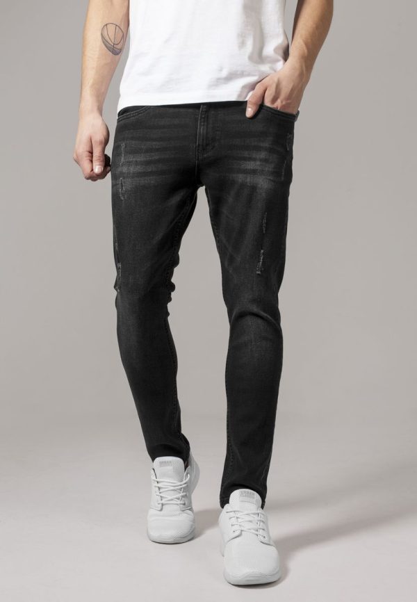 Ανδρικό παντελόνι Skinny Stretch Denim Urban Classics TB Black Washed
