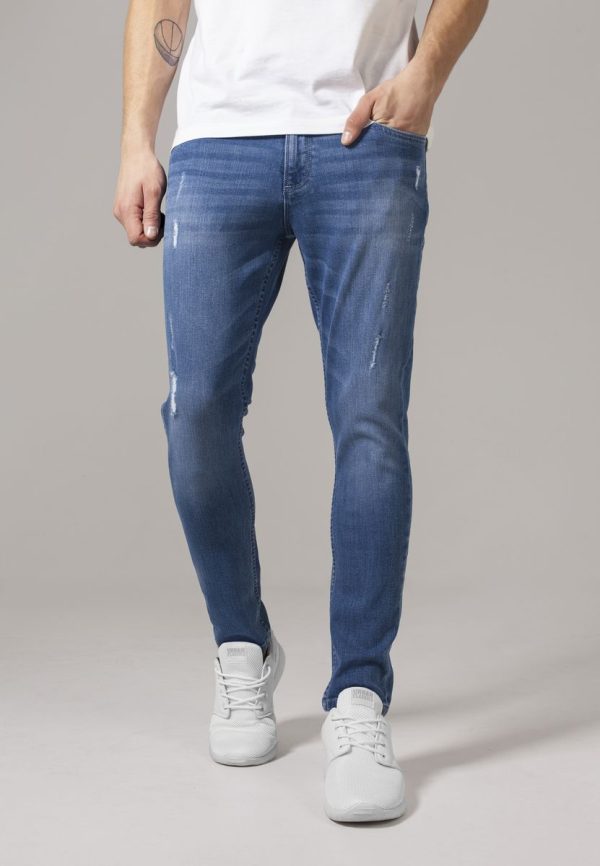 Ανδρικό παντελόνι Skinny Stretch Denim Urban Classics TB Blue Washed