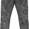 C&S Paneled Denim Pants C&S CS Acid Washed Distressed Black