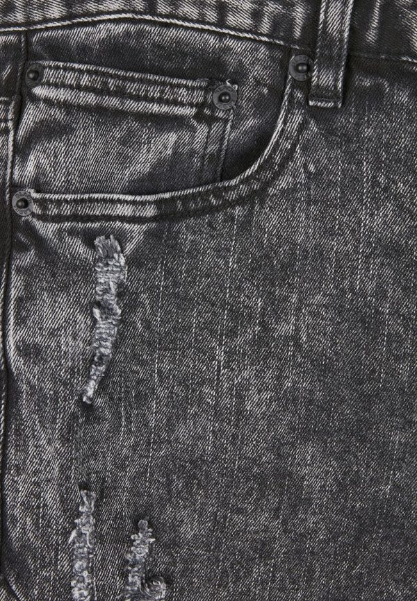 C&S Paneled Denim Pants C&S CS Acid Washed Distressed Black