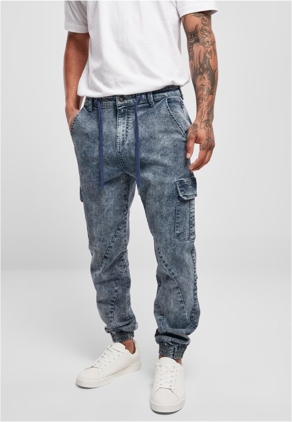 Denim Cargo Jogging Pants UC Men TB Light Sky Blue/Acid Washed