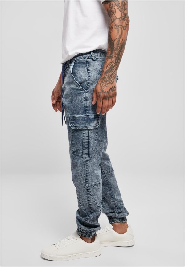 Denim Cargo Jogging Pants UC Men TB Light Sky Blue/Acid Washed