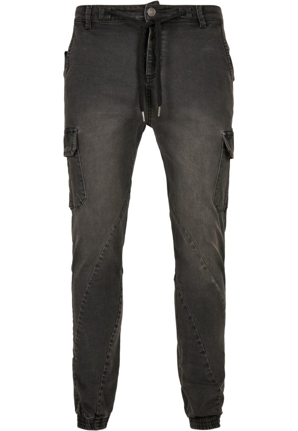 Denim Cargo Jogging Pants UC Men TB Real Black Washed