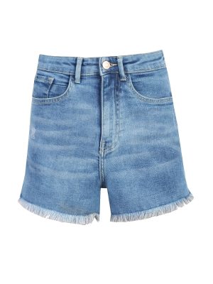 Μπλε Jean Σορτς Με Ξεφτια
