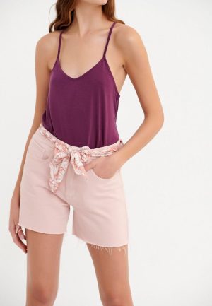 Funky Buddha Γυναικείο Denim Σόρτς FBL-- Ρόζ