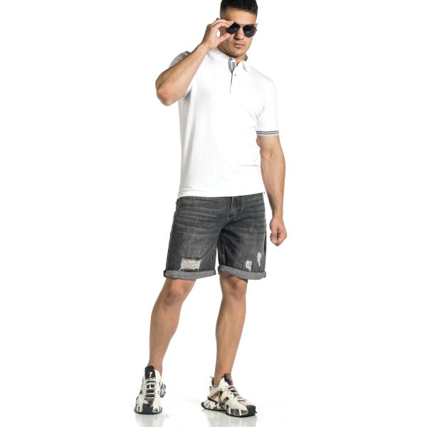 Ανδρικό γκρι τζιν βερμούδα Loose fit