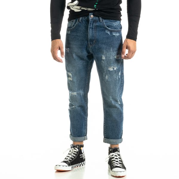 Ανδρικό μπλε τζιν Loose fit Destroyed