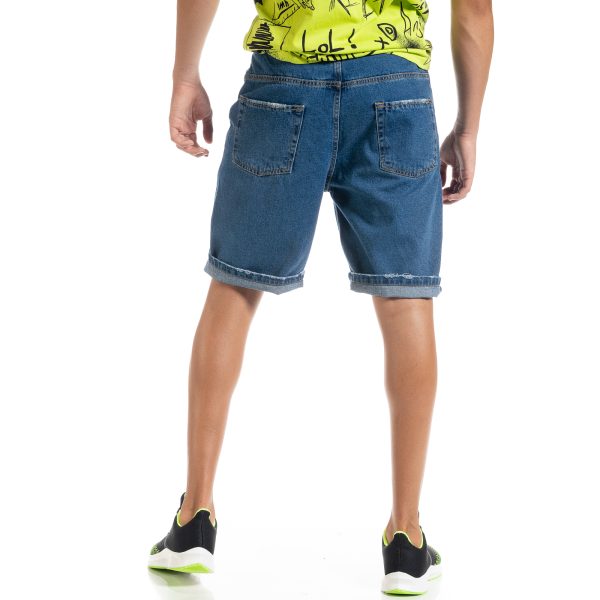 Ανδρικό γαλάζιο τζιν βερμούδα Loose fit