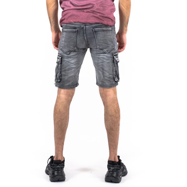 Ανδρικό γκρι τζιν βερμούδα Leox