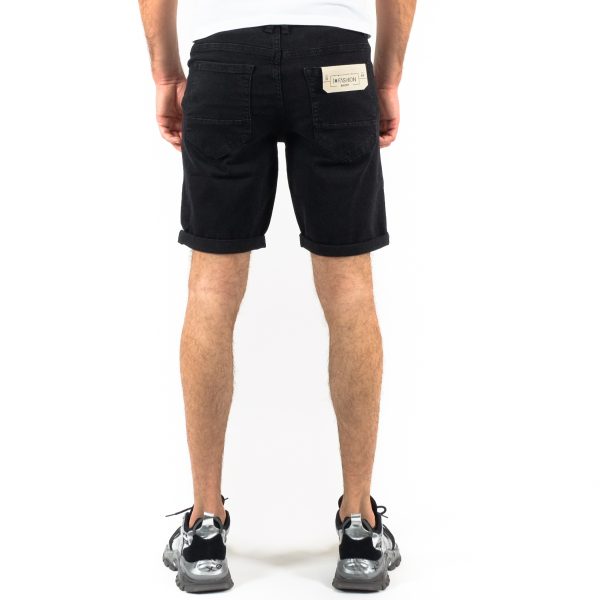 Ανδρικό μαύρο τζιν βερμούδα I Fashion