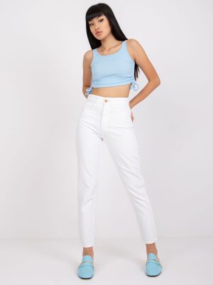 Λευκο High Waist Jean Παντελονι Λευκο High Waist Jean Παντελονι