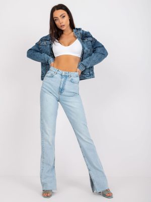 Μπλε Jean Παντελονι Με Σκισιμο Στα Ποδια