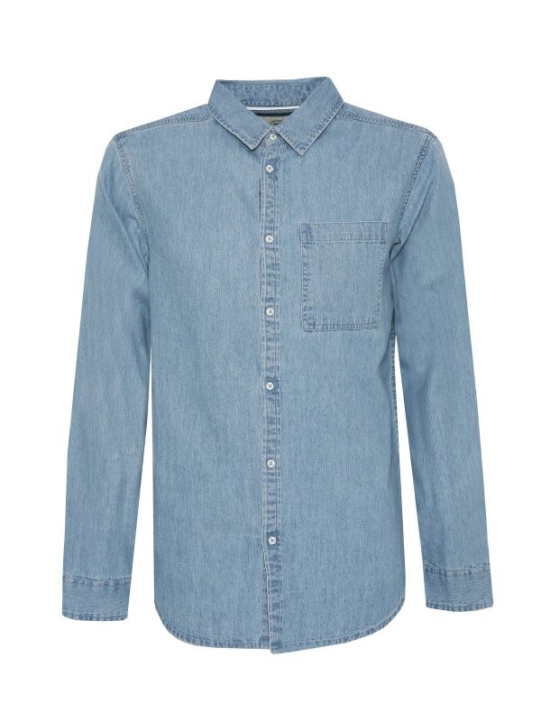 Μπλε Denim Πουκαμισο Shaped Fit