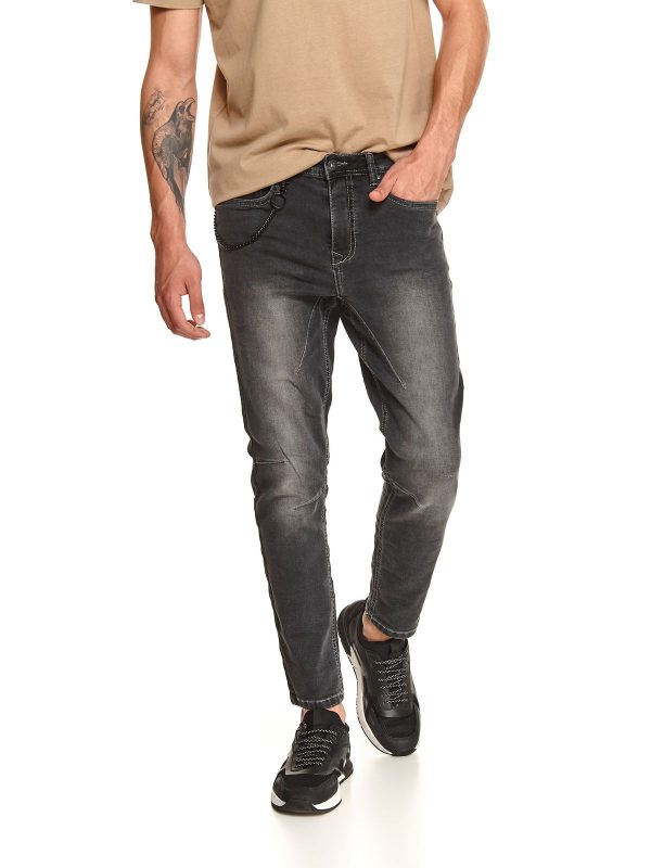 Γκρι Baggy Jean Ανδρικο Παντελονι