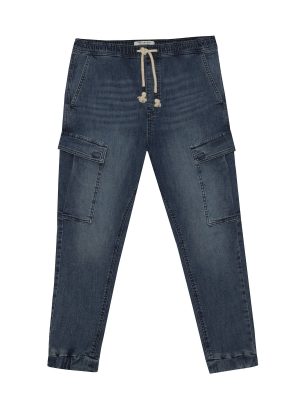 Μπλε Jean Jogger Παντελονι