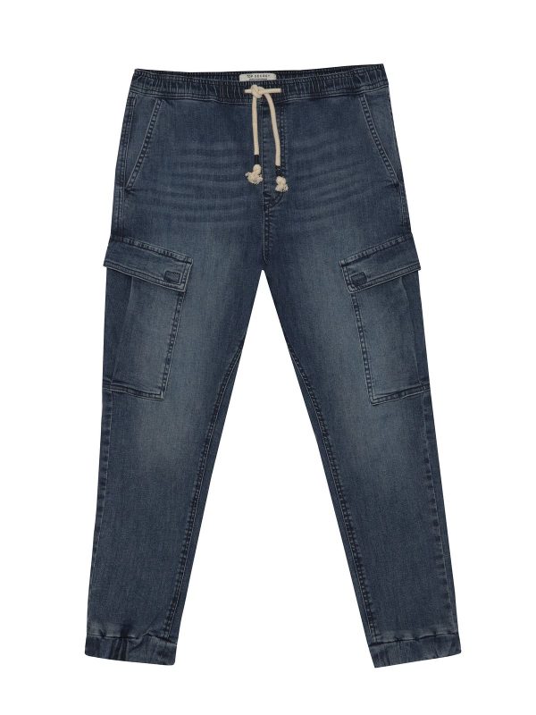 Μπλε Jean Jogger Παντελονι