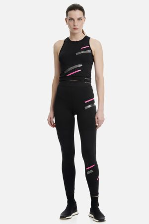 ΜΑΥΡΟ ΨΗΛΟΜΕΣΟ ΚΟΛΑΝ ΓΥΜΝΑΣΤΙΚΗΣ ΜΕ ΧΡΩΜΑΤΙΣΤΑ ΤΥΠΩΜΑΤΑ - ΜΑΥΡΟ