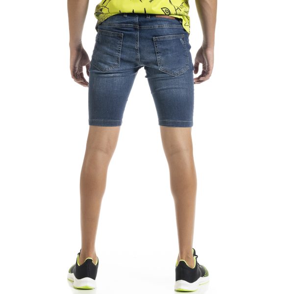 Ανδρικό γαλάζιο τζιν βερμούδα Slim fit