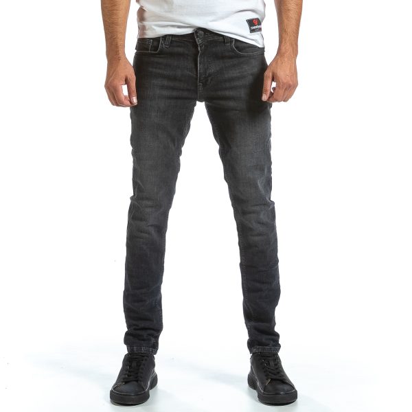 Ανδρικό μαύρο ξεθωριασμένο τζιν Long Slim