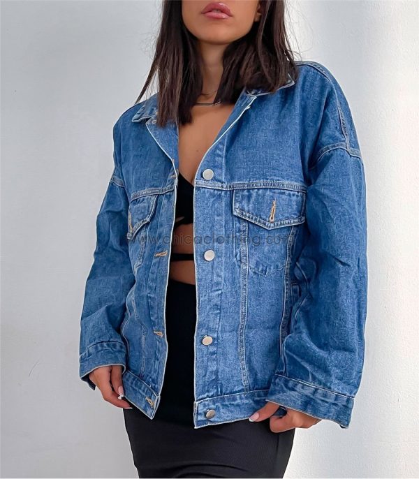 Τζιν τζάκετ mickey με πέρλες (Μπλε)