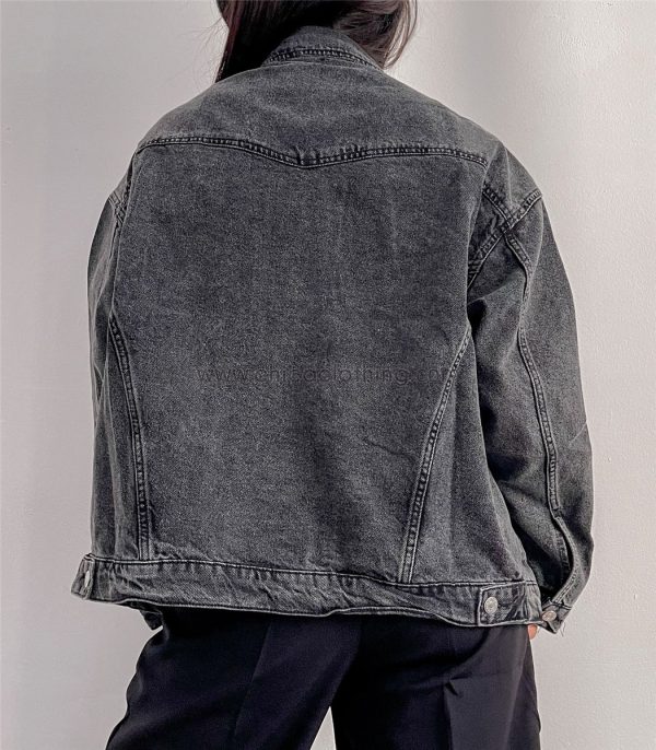 Τζιν τζάκετ oversized (Μαύρο)