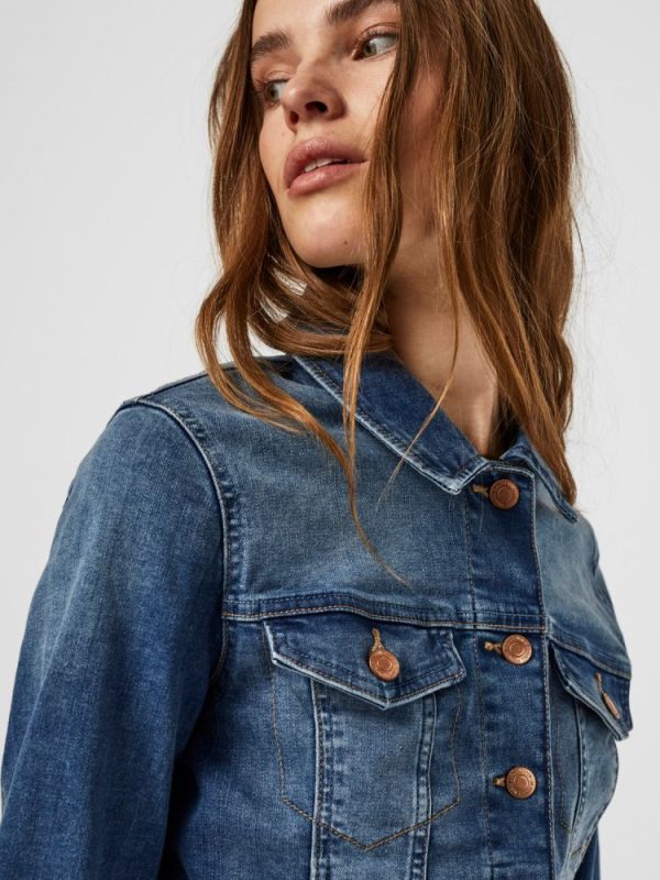 DENIM JACKET VERO MODA VMTINE LS SLIM MEDIUM BLUE DENIM VERO MODA