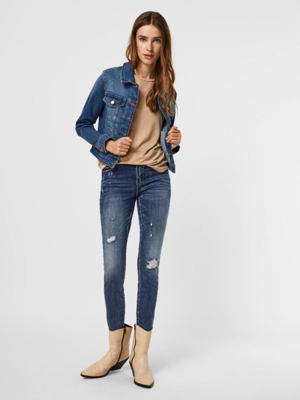 DENIM JACKET VERO MODA VMTINE LS SLIM MEDIUM BLUE DENIM VERO MODA