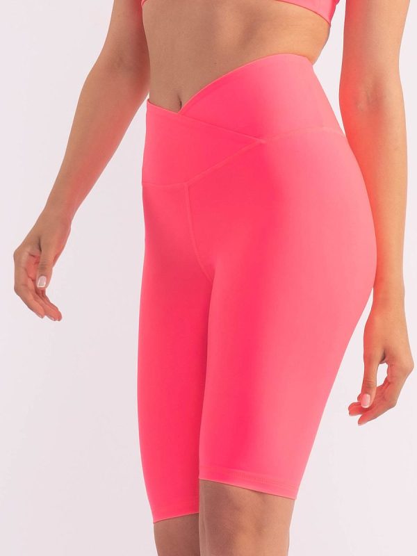 Alastar Fluo pink Ψηλόμεσο Biker, με V σχεδιασμό στην περιοχή της κοιλιάς, pushup κολάν σύσφιξης.