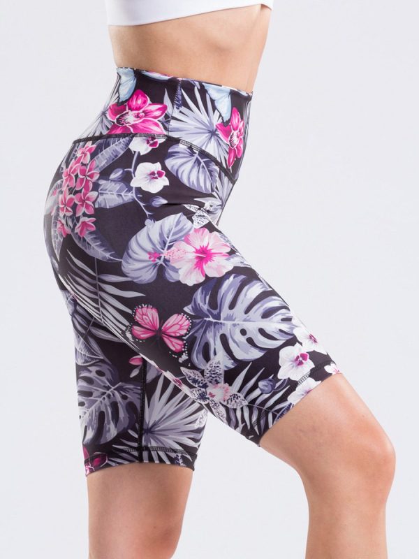 Merida Floral Ψηλόμεσο Biker pushup κολάν σύσφιξης με print.