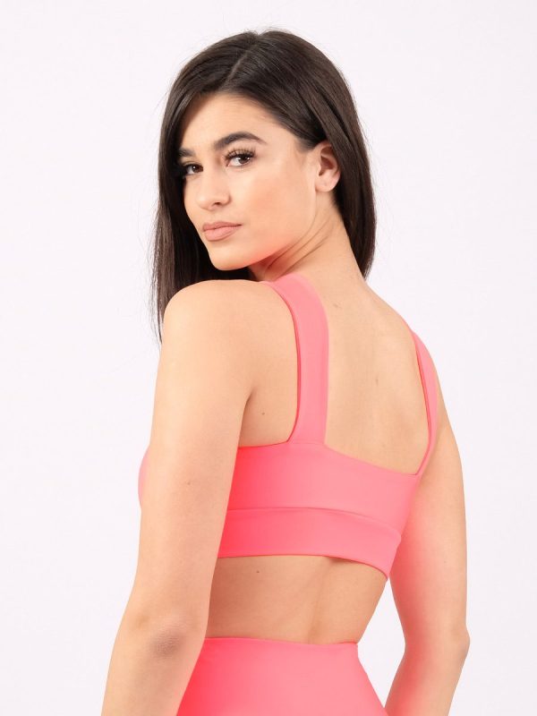 Mily Fluo pink Αθλητικό top με χιαστί στον μπροστινό μέρος.