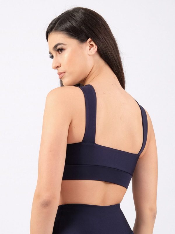 Mily NAVY Αθλητικό top με χιαστί στον μπροστινό μέρος.