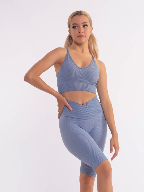 Elfin water blue Ψηλόμεσο Biker ριπ, με V σχεδιασμό στην περιοχή της κοιλιάς.