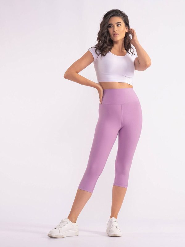 Zeta Λιλά Ψηλόμεσο capri pushup κολάν σύσφιξης σε διαχρονική μονοχρωμία.