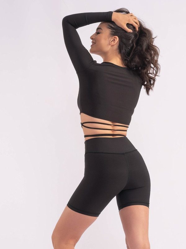 Arora midi Μαύρο Ψηλόμεσο midi Biker pushup κολάν σύσφιξης σε διαχρονική μονοχρωμία.