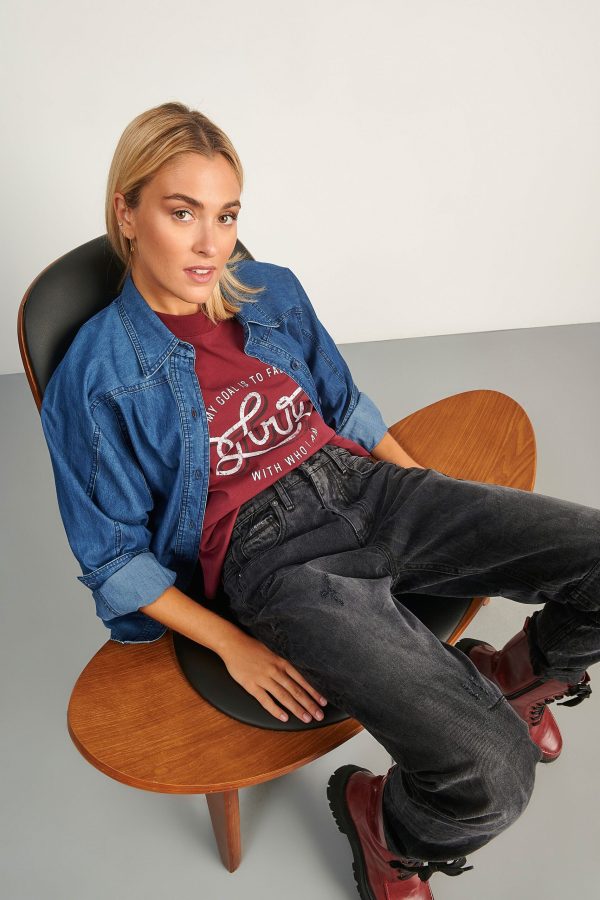 Παντελόνι jean boyfriend BLACK
