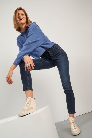 Ψηλόμεσο παντελόνι τζιν skinny fit BLUEBLACK