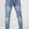 Αντρικό τζιν παντελόνι με εφαρμογή slim, ξεβαμμένη και τσαλακωμένη όψη και σκισίματα 5