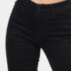 Ψηλόμεσο παντελόνι καμπάνα με τσέπες, σε μαύρο χρώμα 4