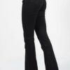 Ψηλόμεσο παντελόνι καμπάνα με τσέπες, σε μαύρο χρώμα 6