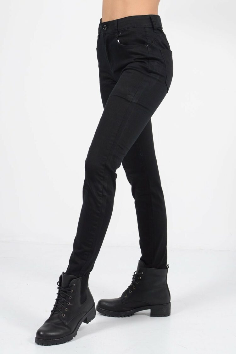 Ψηλόμεσο παντελόνι με ίσια εφαρμογή και τσέπες Μαύρο 1