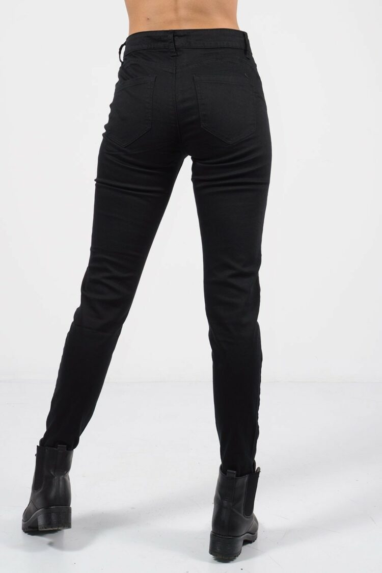 Ψηλόμεσο παντελόνι με ίσια εφαρμογή και τσέπες Μαύρο 2