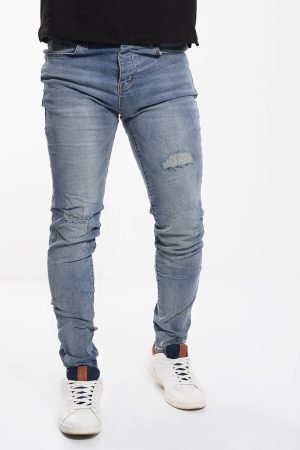 Ανδρικό τζιν παντελόνι με στενή εφαρμογή, ξεθωριασμένο Ανδρικό τζιν παντελόνι με στενή εφαρμογή, ξεθωριασμένο