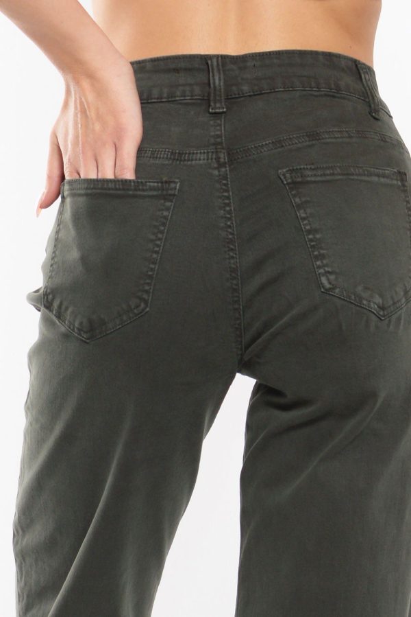 Ψηλόμεσο Τζιν Culotte Λαδί