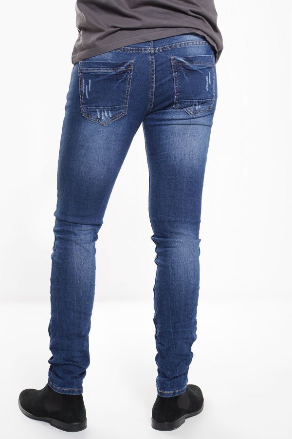 Τζιν παντελόνι ανδρικό με ξεβαμμένες λεπτομέρειες