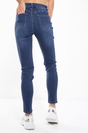 Τζιν Παντελόνι Ψηλόμεσο με Skinny εφαρμογή, Ξεβαμμένη όψη