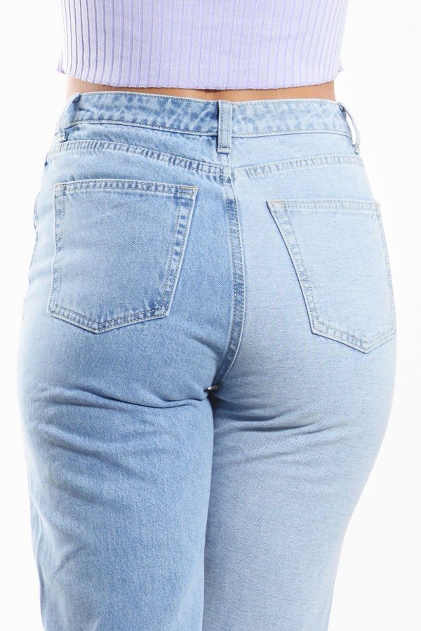 Τζιν Παντελόνι Mom Δίχρωμο