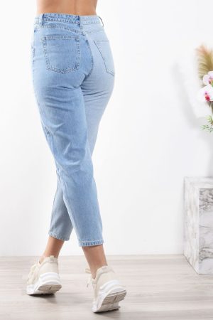 Τζιν Παντελόνι Mom Δίχρωμο