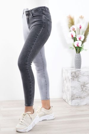 Τζιν Παντελόνι Skinny Δίχρωμο Γκρι Τζιν Παντελόνι Skinny Δίχρωμο Γκρι