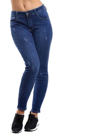 Τζιν Παντελόνι Push Up με Σκισίματα Μπλε Τζιν Παντελόνι Push Up με Σκισίματα Μπλε
