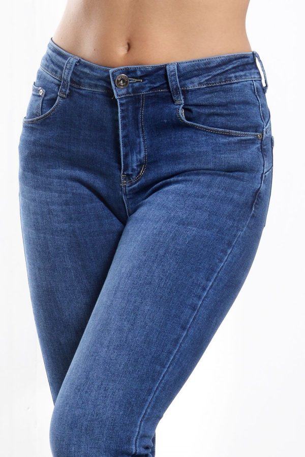 Τζιν Παντελόνι Bootcut Ξεβαμμένο Μπλε